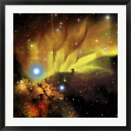 Framed Illustration of the Horsehead Nebula Print