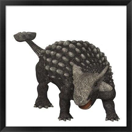 Framed Ankylosaurus was an armored dinosaur from the Creataceous Period Print