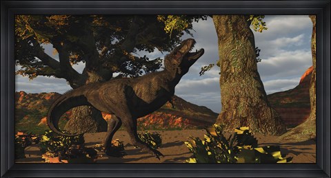Framed T-Rex bellows in frustration Print
