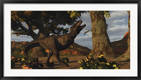 Framed T-Rex bellows in frustration Print