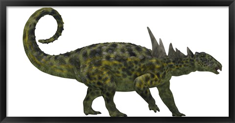 Framed Sauropelta was a heavily armored dinosaur from the Cretaceous Period Print