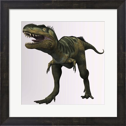 Framed Bistahieversor sealeyi dinosaur of the Cretaceous Period Print
