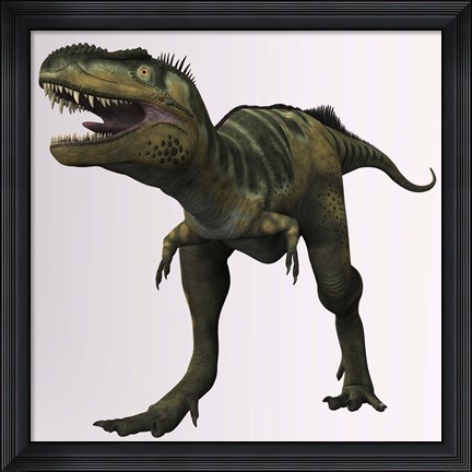 Framed Bistahieversor sealeyi dinosaur of the Cretaceous Period Print