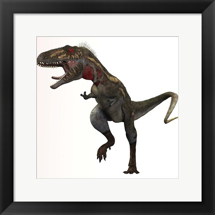 Framed Nanotyrannus dinosaur Print