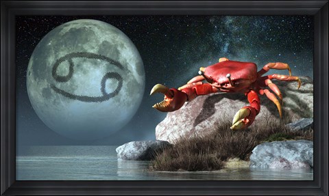 Framed Cancer is the fourth astrological sign of the Zodiac Print