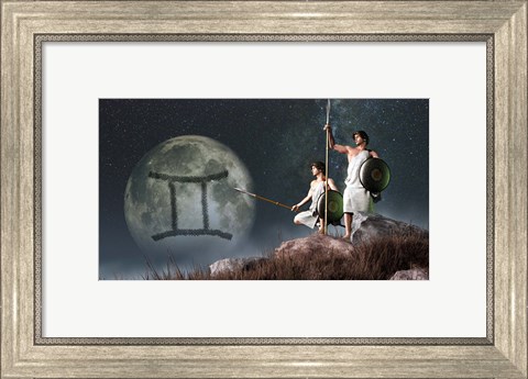 Framed Gemini is the third astrological sign of the Zodiac Print