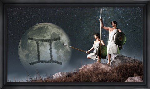 Framed Gemini is the third astrological sign of the Zodiac Print