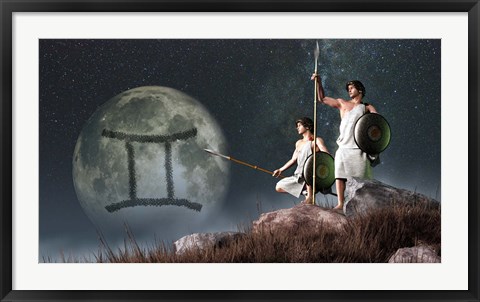 Framed Gemini is the third astrological sign of the Zodiac Print