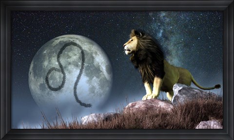 Framed Leo is the fifth astrological sign of the Zodiac Print