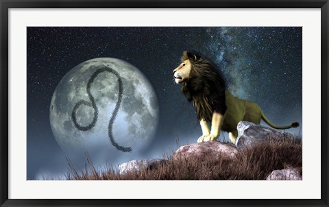 Framed Leo is the fifth astrological sign of the Zodiac Print