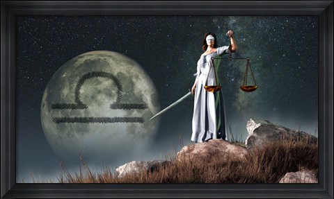 Framed Libra is the seventh astrological sign of the Zodiac Print