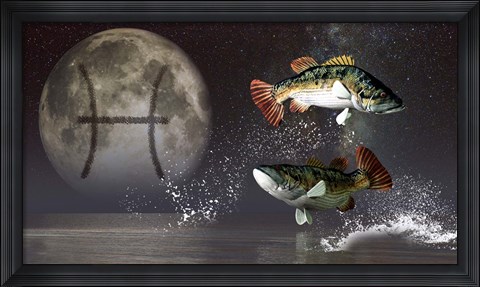 Framed Pisces is the twelfth astrological sign of the Zodiac Print