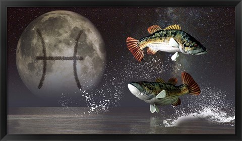 Framed Pisces is the twelfth astrological sign of the Zodiac Print
