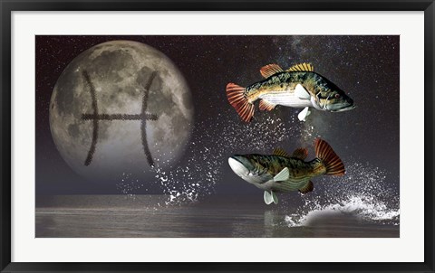 Framed Pisces is the twelfth astrological sign of the Zodiac Print