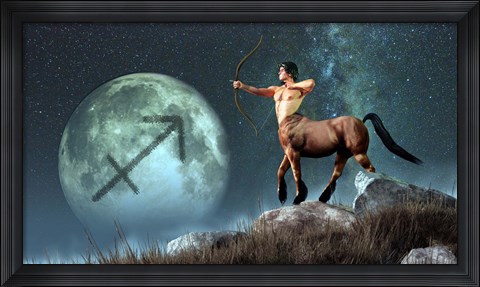 Framed Sagittarius is the ninth astrological sign of the Zodiac Print