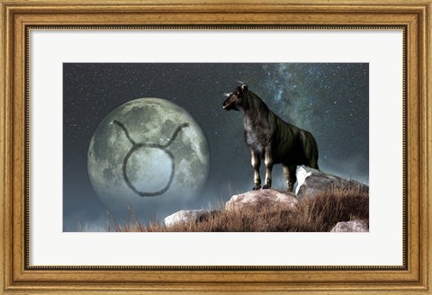 Framed Taurus is the second astrological sign of the Zodiac Print