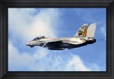 Framed F-14A Tomcat with special tail art applied for the Christmas holiday Print