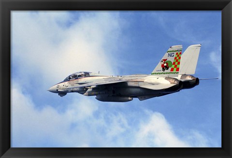 Framed F-14A Tomcat with special tail art applied for the Christmas holiday Print
