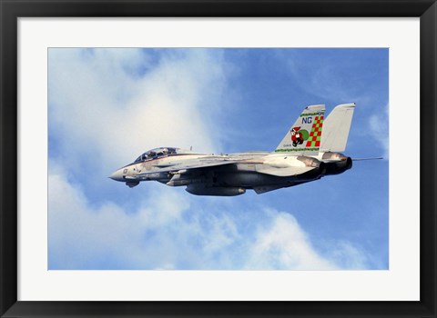 Framed F-14A Tomcat with special tail art applied for the Christmas holiday Print