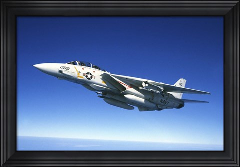 Framed US Navy F-14A Tomcat in flight Print