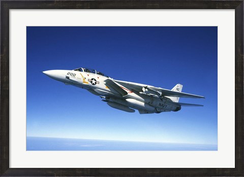 Framed US Navy F-14A Tomcat in flight Print