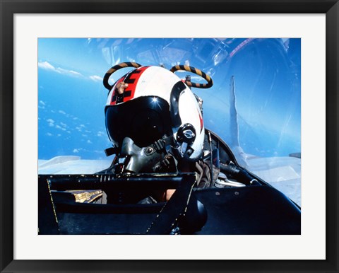 Framed pilot sitting in the back of a two-seater F-14 Tomcat Print