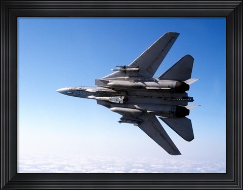 Framed F-14A Tomcat with missile armament Print