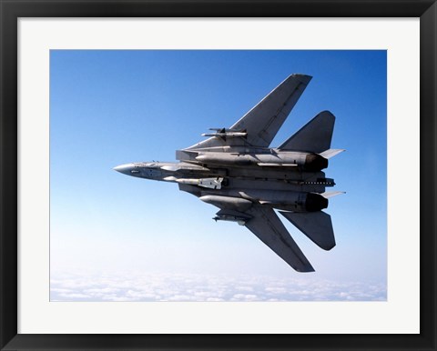 Framed F-14A Tomcat with missile armament Print