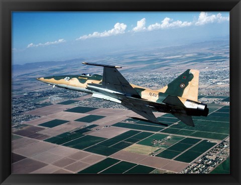 Framed F-5E Tiger II in flight over El Centro, California Print