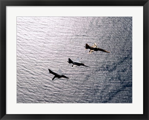 Framed F-5F Tiger II, F-5E Tiger II and A-4 Skyhawk Print