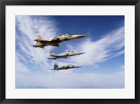 Framed F-5F Tiger II leads two F-5E&#39;s during a training flight Print