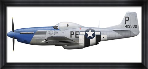 Framed P-51D Mustang assigned to the 328th Fighter Squadron Print