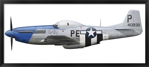 Framed P-51D Mustang assigned to the 328th Fighter Squadron Print