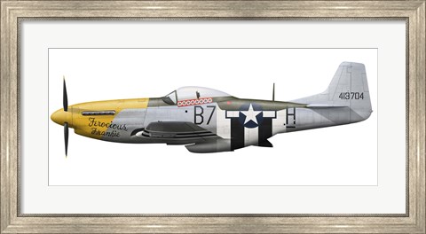 Framed P-51D Mustang, nicknamed Ferocious Frankie Print