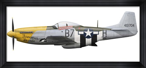 Framed P-51D Mustang, nicknamed Ferocious Frankie Print