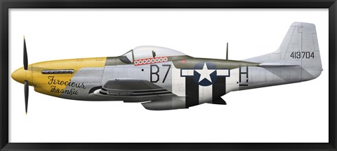 Framed P-51D Mustang, nicknamed Ferocious Frankie Print