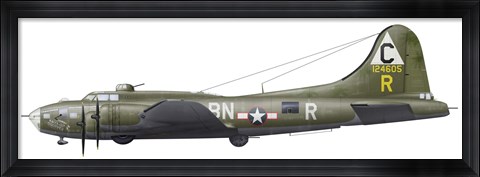 Framed Illustration of a Boeing B-17F Knockout Dropper aircraft Print
