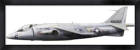 Framed Illustration of a Hawker P1127 Kestrel Print