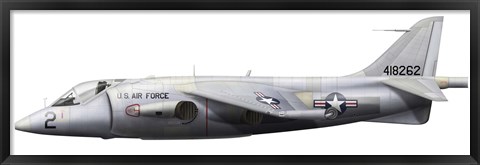 Framed Illustration of a Hawker P1127 Kestrel Print
