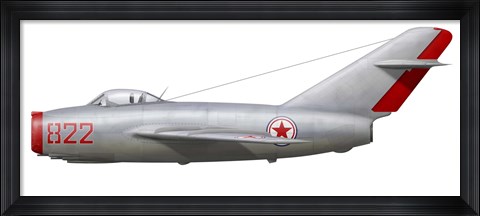 Framed MiG-15bis of the North Korean Air Force Print