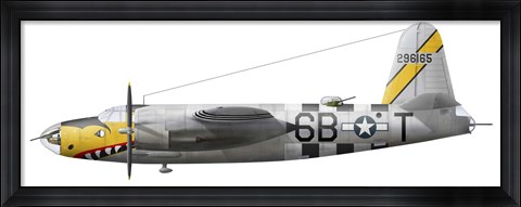 Framed Illustration of a Martin-B-26 Marauder Print