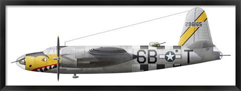 Framed Illustration of a Martin-B-26 Marauder Print