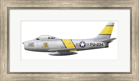 Framed Illustration of a North American F-86F Sabre Print