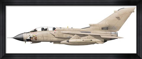Framed Illustration of a Panavia Tornado GR1 with Gulf War markings Print