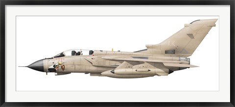 Framed Illustration of a Panavia Tornado GR1 with Gulf War markings Print