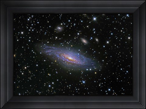 Framed NGC7331 Galaxy and its companion galaxies Print