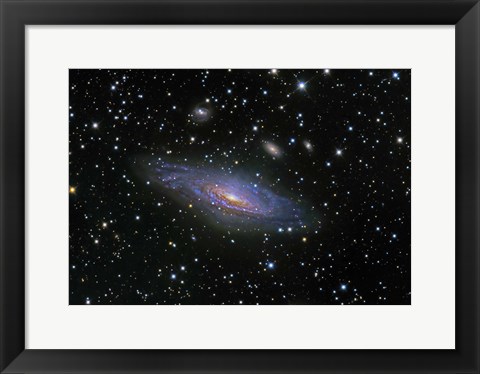 Framed NGC7331 Galaxy and its companion galaxies Print