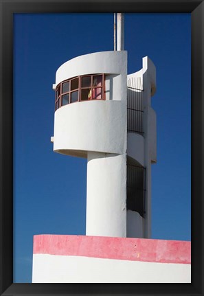 Framed MOROCCO, CASABLANCA, AIN DIAB Beach, Lifeguard Tower Print