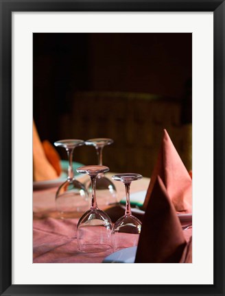 Framed MOROCCO, AGADIR, Fine Dining Room and glasses Print