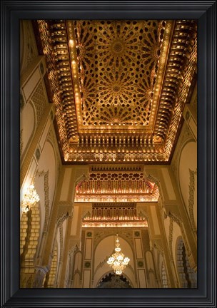 Framed Gold Ceiling, Hassan II Mosque, Casablance, Morocco Print